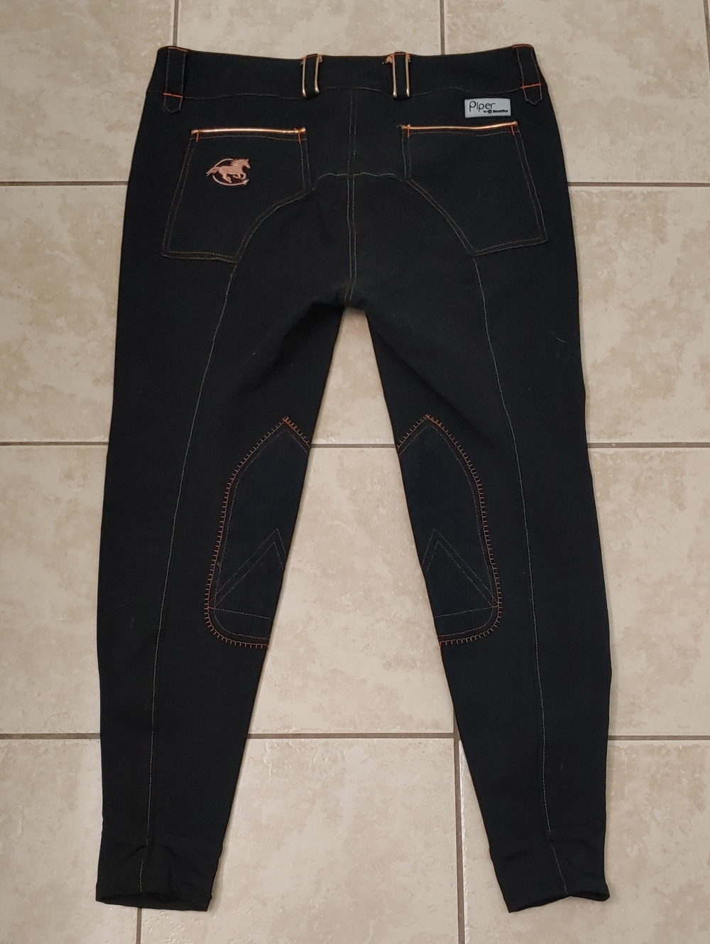 Piper Smartpak Equestrian Pants Women's 34L Black Riding Breeches